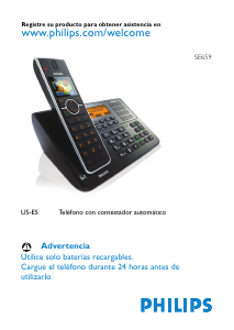 Manual de uso Philips SE6591B Teléfono inalámbrico