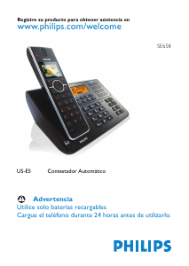 Manual de uso Philips SE6581B Teléfono inalámbrico