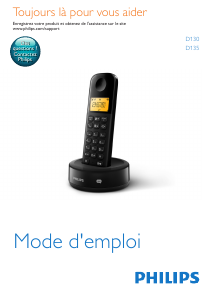 Mode d’emploi Philips D1301WC Téléphone sans fil