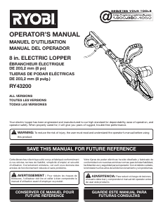 Mode d’emploi Ryobi RY43200 Ebrancheur