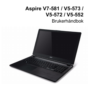 Bruksanvisning Acer Aspire V7-581G Laptop