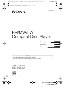 Käyttöohje Sony CDX-GT250MP Autoradio