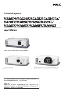 Bruksanvisning NEC M260WS Projektor