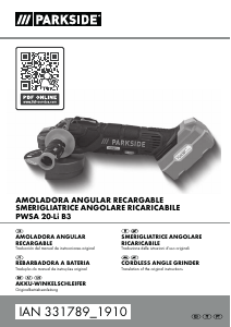 Manual Parkside PWSA 20-Li B3 Angle Grinder