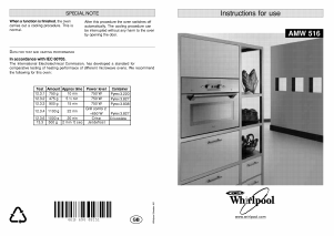 Manual Whirlpool AMW 516/1 IX Microwave