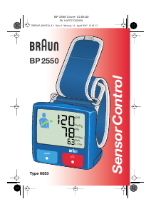 Kullanım kılavuzu Braun BP2550 SensorControl Tansiyon aleti