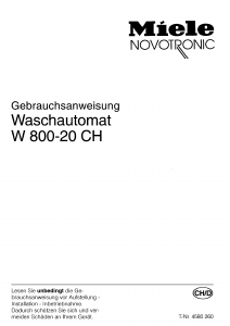 Bedienungsanleitung Miele W 800-2- CH Waschmaschine