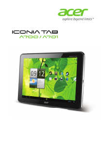 Bedienungsanleitung Acer Iconia Tab A701 Tablet