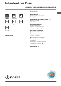 Manuale Indesit PBAA 33 NF Frigorifero-congelatore