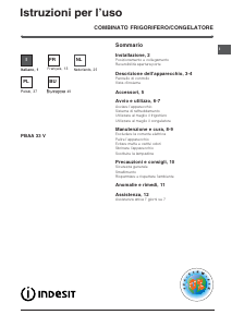 Handleiding Indesit PBAA 33 V Koel-vries combinatie