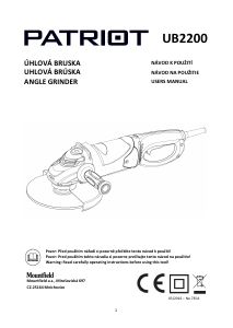 Manuál Patriot UB2200 Úhlová bruska