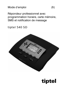 Mode d’emploi Tiptel 540 SD Répondeur téléphonique