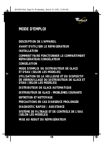 Mode d’emploi Whirlpool S20B RBB20-A/G Réfrigérateur combiné