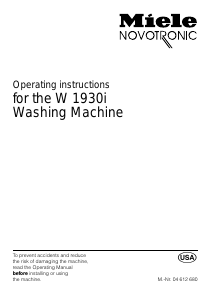 Manual Miele W 1930i Washing Machine