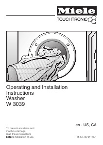 Handleiding Miele W 3039 Wasmachine
