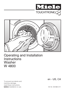 Handleiding Miele W 4800 Wasmachine