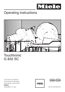 Manual Miele G 832 SC Dishwasher