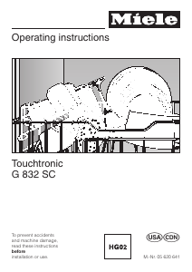 Handleiding Miele G 832 SC Vaatwasser