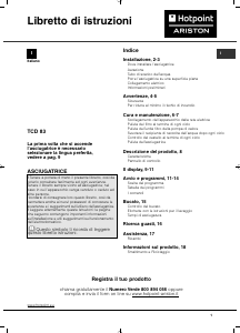 Manuale Hotpoint-Ariston TCD 83 Asciugatrice