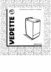 Mode d’emploi Vedette EG17 Sèche-linge