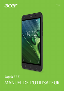 Mode d’emploi Acer Liquid Z6E Téléphone portable