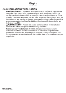 Mode d’emploi Whirlpool WSL 65F AS UK W Hotte aspirante