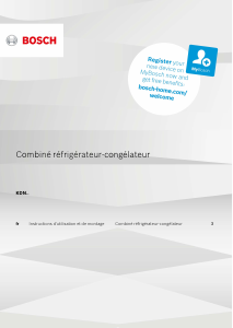 Mode d’emploi Bosch KDN65VI20N Réfrigérateur combiné