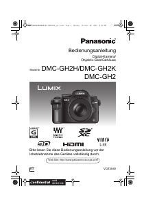 Bedienungsanleitung Panasonic DMC-GH2H Lumix Digitalkamera