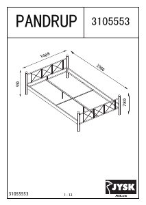 Manual de uso JYSK Pandrup (140x200) Estructura de cama