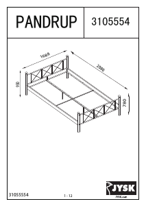 Manual JYSK Pandrup (160x200) Bed Frame
