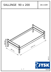 Manual JYSK Price Star (90x200) Bed Frame
