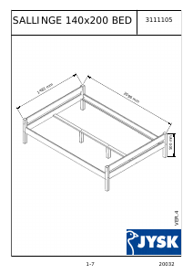 Manual JYSK Price Star (140x200) Bed Frame