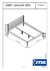 Manual JYSK Ubby (160x200) Estrutura de cama