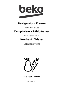 Mode d’emploi BEKO RCSA366K41WN Réfrigérateur combiné