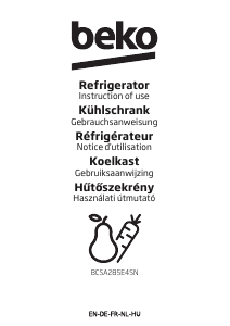 Bedienungsanleitung BEKO BCSA285E4SN Kühl-gefrierkombination