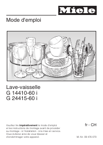 Mode d’emploi Miele G 24415-60 i Lave-vaisselle