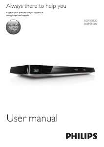 Manual Philips BDP5500S Blu-ray Player
