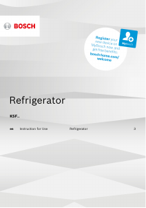 Manual Bosch KSF36PW3P Refrigerator