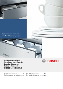 Manual Bosch BIC510NB0 Gaveta de aquecimento
