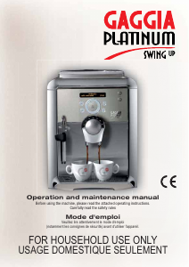 Manual Gaggia RI8176 Platinum Swing Up Coffee Machine