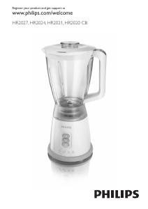 Hướng dẫn sử dụng Philips HR2020 Máy xay sinh tố