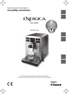 Manual de uso Saeco HD8851 Energica Máquina de café