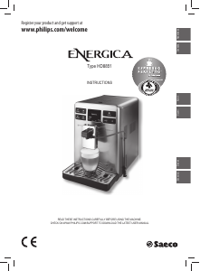 Εγχειρίδιο Saeco HD8851 Energica Μηχανή καφέ