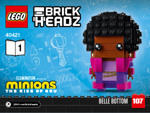 Rokasgrāmata Lego set 40421 Brickheadz Belle Bottom, Kevins un Bobs