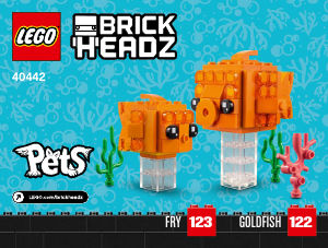 Manual Lego set 40442 Brickheadz Goldfish