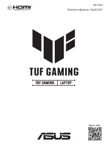 Kasutusjuhend Asus F15 TUF Gaming Sülearvuti