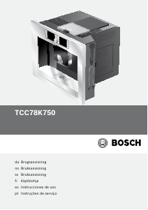 Bruksanvisning Bosch TCC78K750 Kaffebryggare