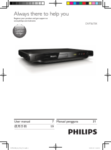 Manual Philips DVP3670K DVD Player