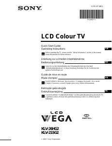 Mode d’emploi Sony Wega KLV-26HG2 Téléviseur LCD