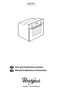 Manual Whirlpool AKZ 278/IX Oven